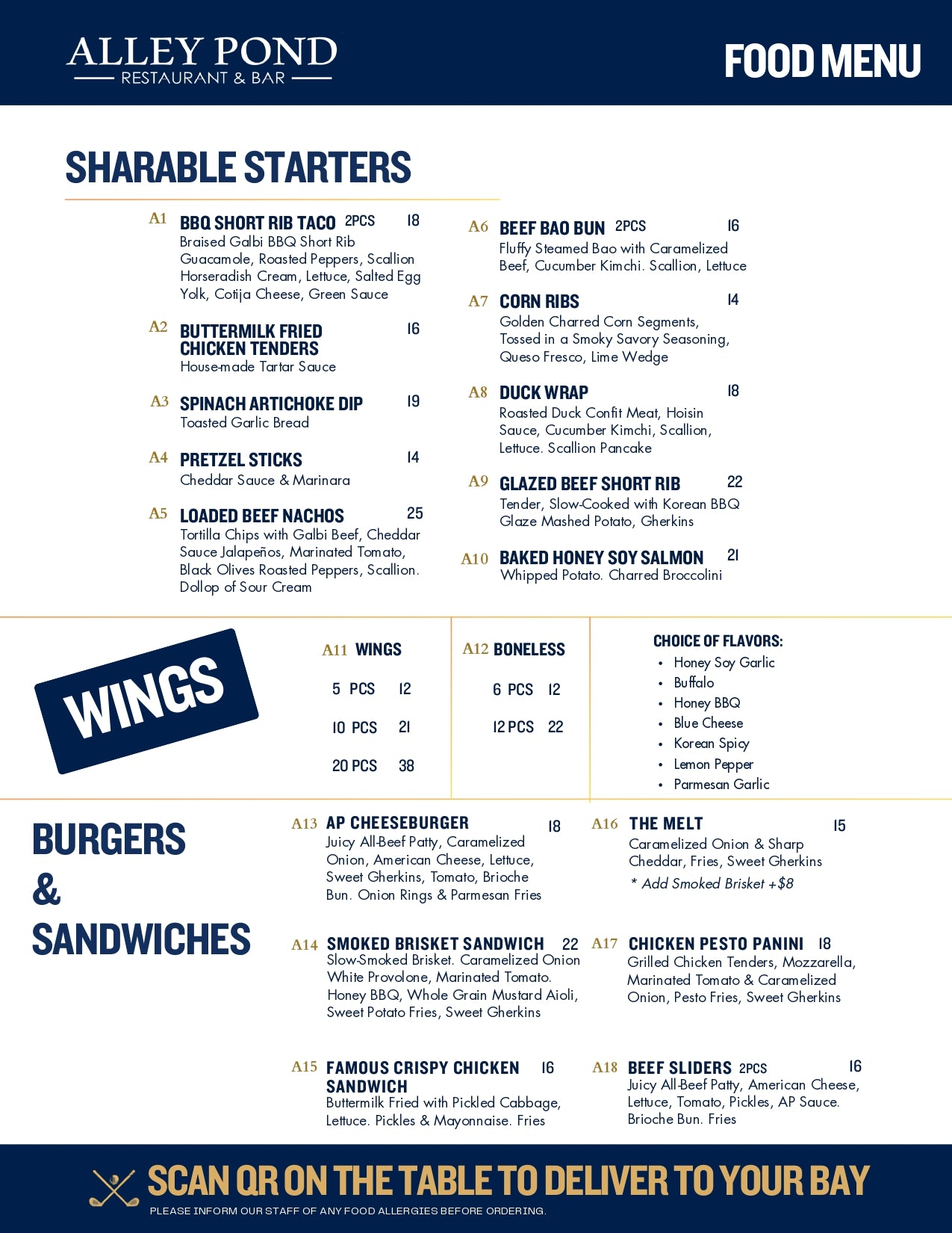 Menu page