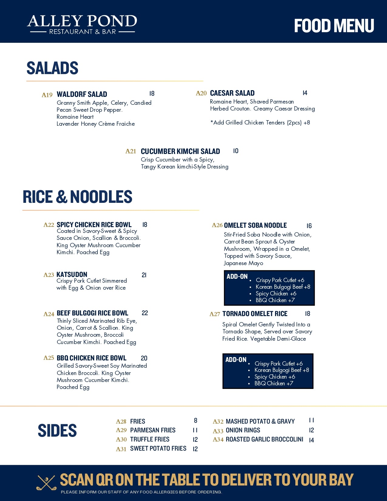 Menu page